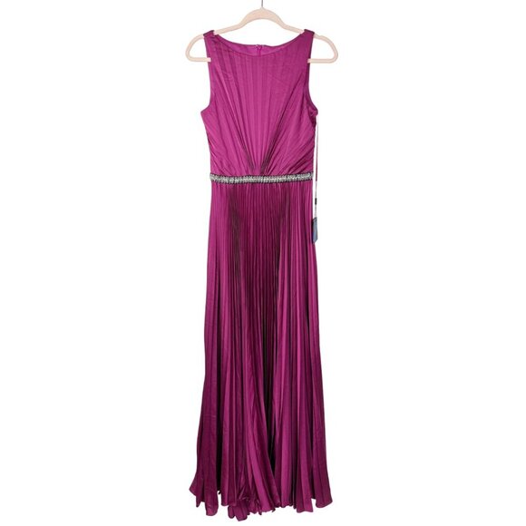 NWT Mac Duggal Pleated Sleeveless Bateau Gown Berry 6 #9839 - Picture 3 of 11